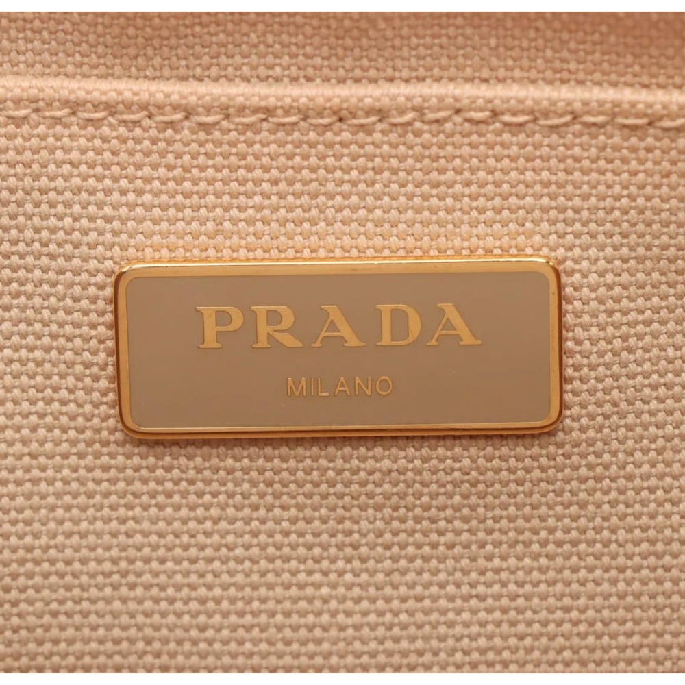 PRADA Canapa Canvas Convertible Tote Bag Beige with gold hardware Strap & COA - Picture 7 of 7